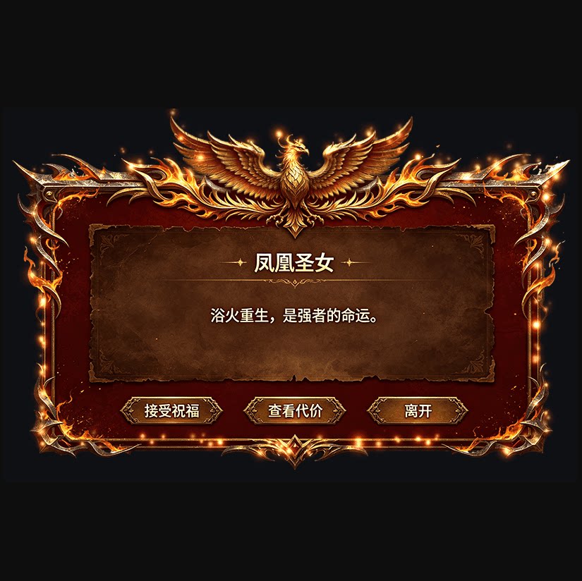 传奇圣女凤凰UI古着风格素材图片