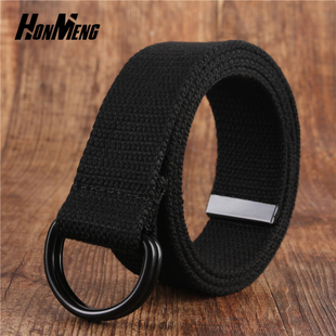 腰带 双环D型扣潮青少年裤 韩版 简约18色双环帆布腰带休闲帆布皮带