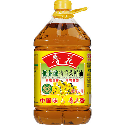 鲁花 食用油 低芥酸特香菜籽油5L*2物理压榨（新老包装随机发放）