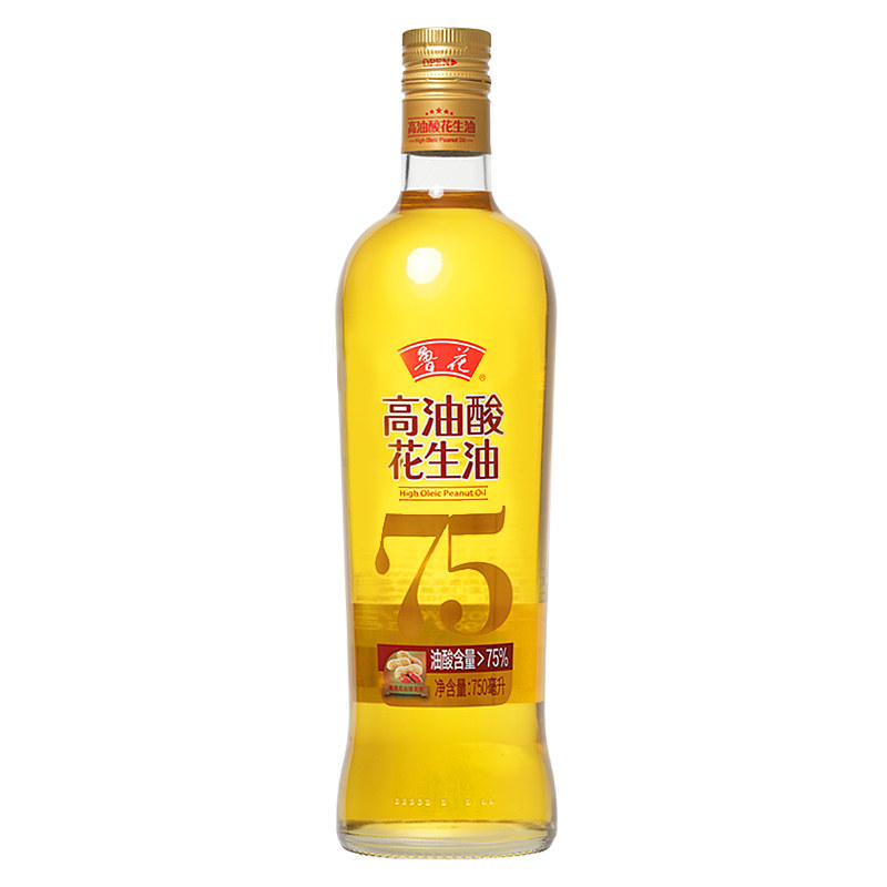 鲁花 食用油 5S压榨 高油酸花生油750ml*1 油酸含量大于75%属于什么档次？