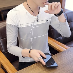 男士短袖T恤夏季韩版青年修身长袖打底衫上衣服潮WE98030---p25