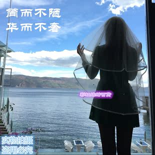 包邮 新娘结婚头纱多层发梳头纱简约头纱珍珠头纱 新款