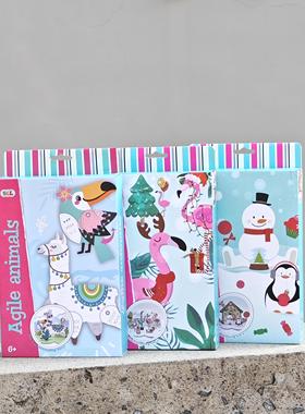 美亚同款 SSL原装动物造型纸板拼插DIY玩具 三个款 儿童益智玩具