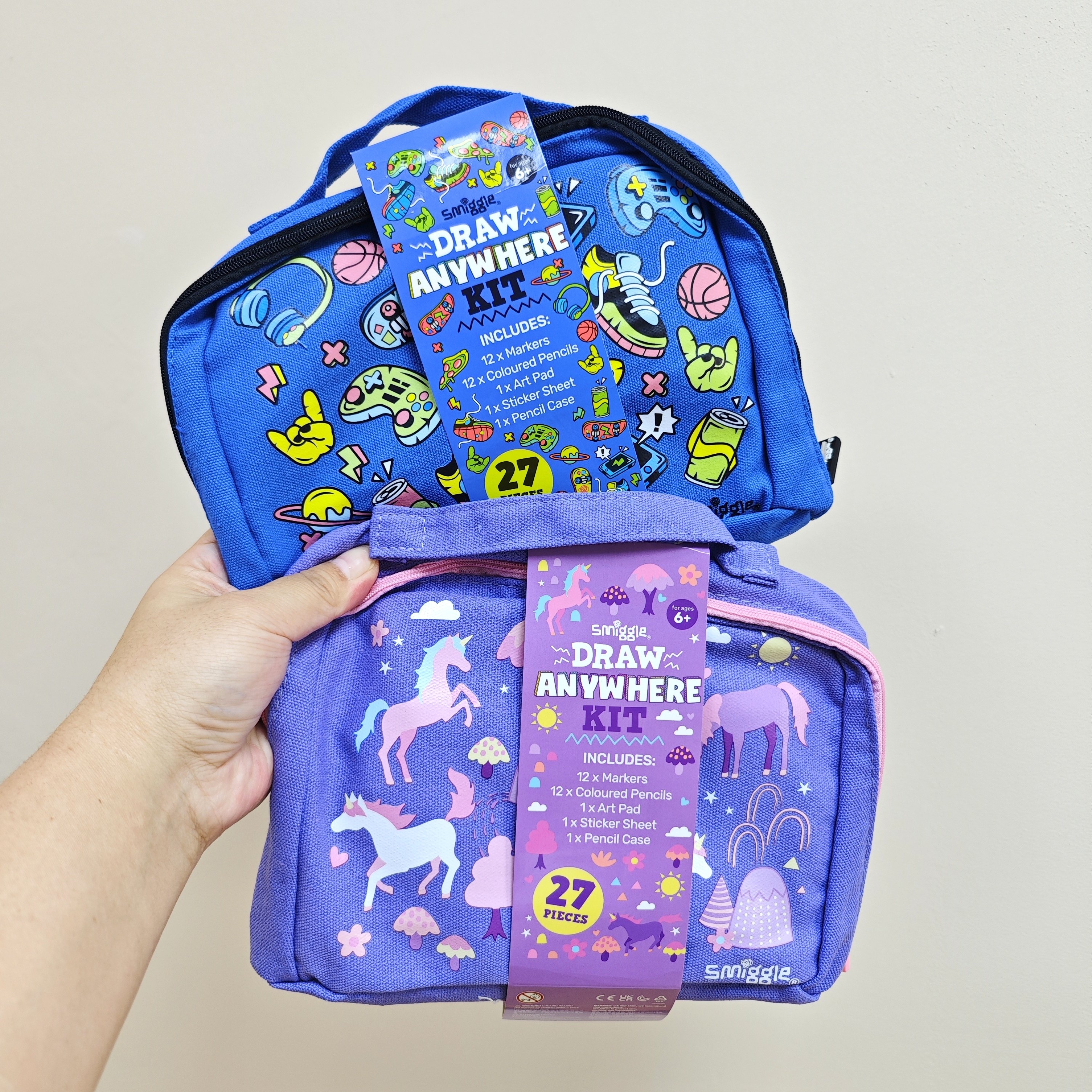 出口澳洲 SMIGGLE原装27件画笔手提包套装 儿童文具套装