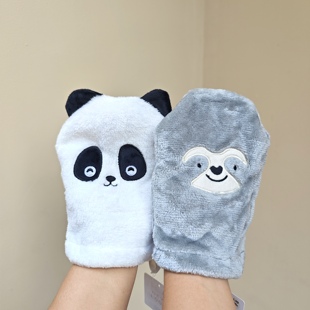超柔软树懒和熊猫洗澡沐浴手套 LOOK原装 搓澡巾 NEW 出口英国