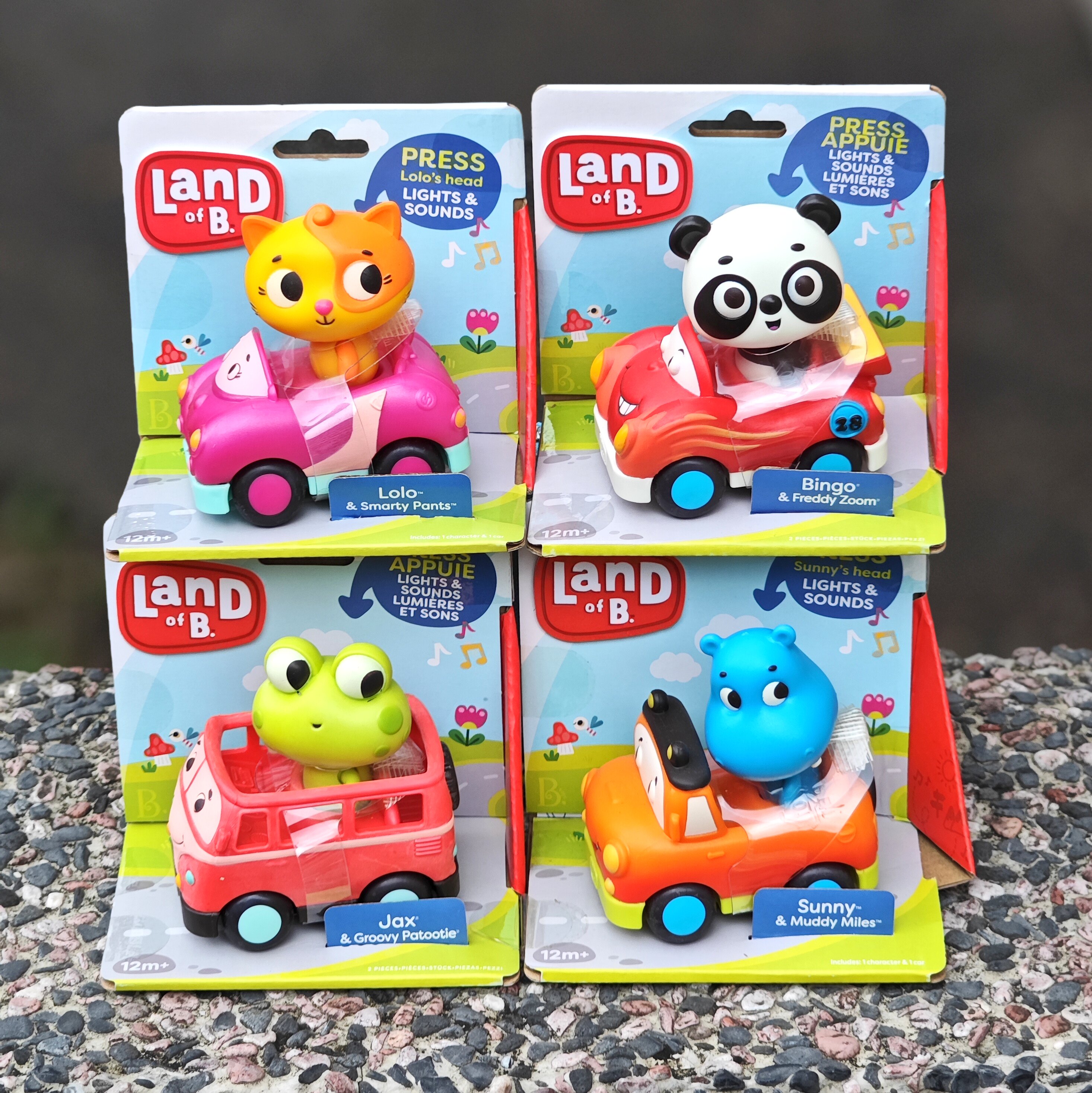 出口美国 LANDB原装小动物声光滑行小车车 早教玩具 婴幼儿玩具