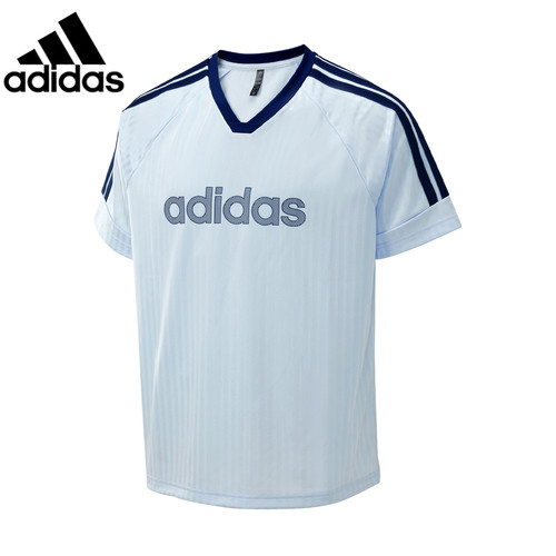 Adidas阿迪达斯男复古运动风V领短袖球衣宽松舒适休闲上衣KY2142