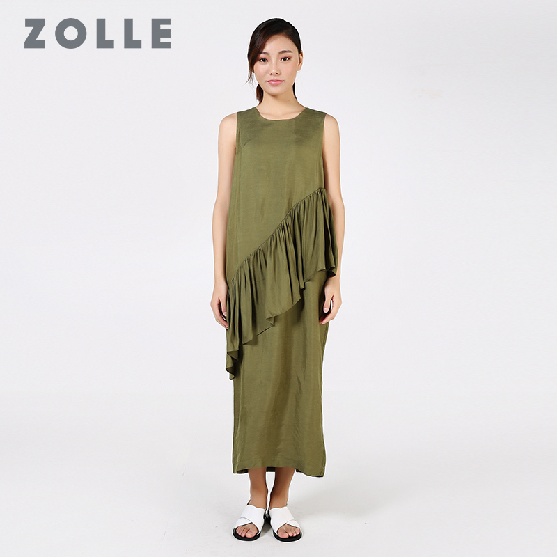  ZOLLE因为复古连衣裙女文艺法式长裙小众背心裙子夏装新款
