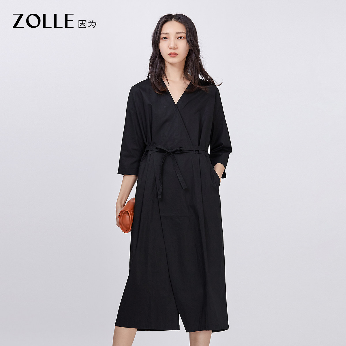 【ZOLLE因为】宽松剪裁连体裤裙设计感外套女,女装/女士精品,连体衣/裤,淘宝优惠券,粉丝福利购,淘宝优惠卷