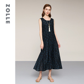 优雅气质连衣裙 波点法式 桑蚕丝 ZOLLE因为无袖
