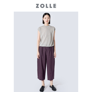 老钱风亚麻八分阔腿裤 ZOLLE因为法式 亚麻精选