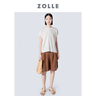 女裤 ZOLLE因为春夏新款 短裤 基础款 子 亚麻宽松版