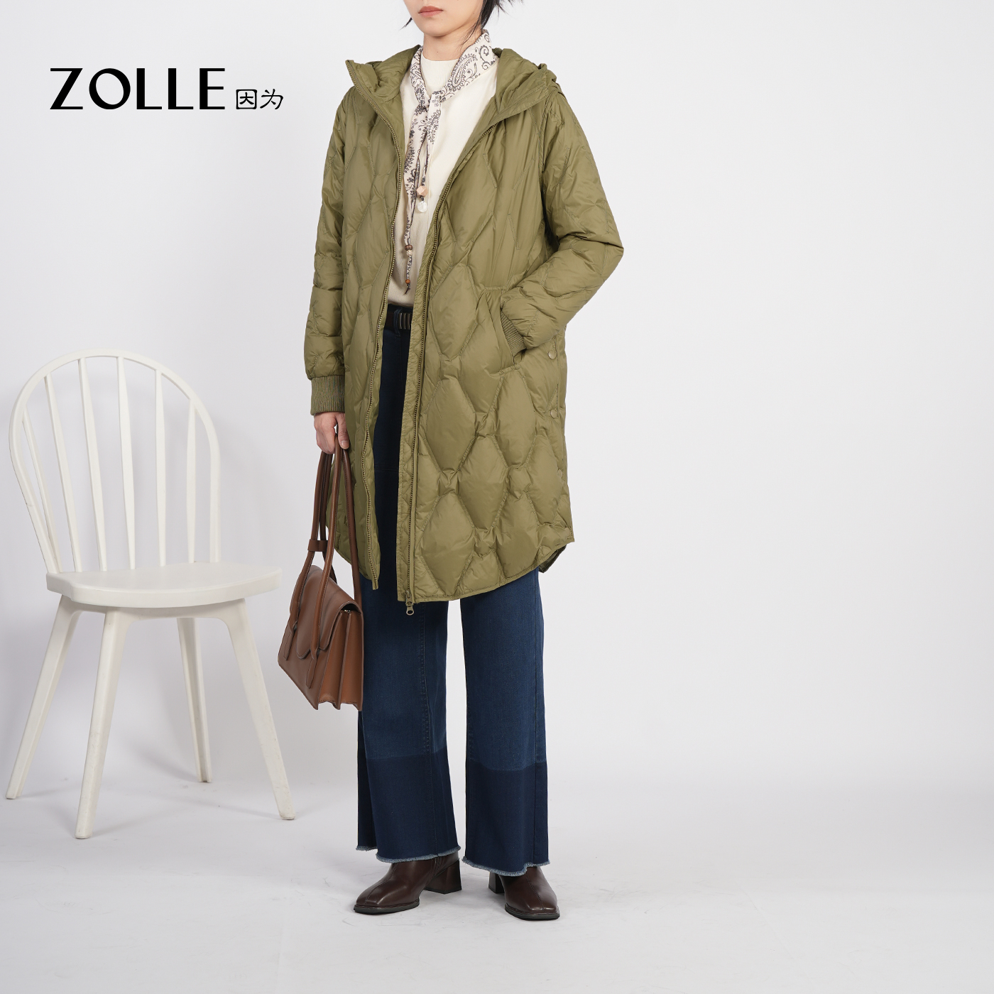 ZOLLE中长款保暖羽绒服