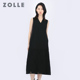 连衣裙 V领长款 ZOLLE因为 极简风无袖
