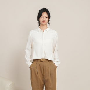 ZOLLE因为慵懒感羊毛材质舒适不规则剪裁长袖衬衣26春夏新品