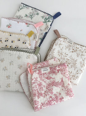 日式碎花纯棉纱布擦手巾厨房清洁抹布洗碗巾吸水小方巾餐巾垫布