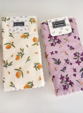 四条装高颜值厨房吸水珊瑚绒抹布洗碗巾擦桌子灶台去污百洁布方巾