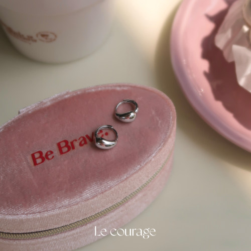 Le courage | 日常简约精致 黄铜镀银小耳环迷你耳扣耳圈