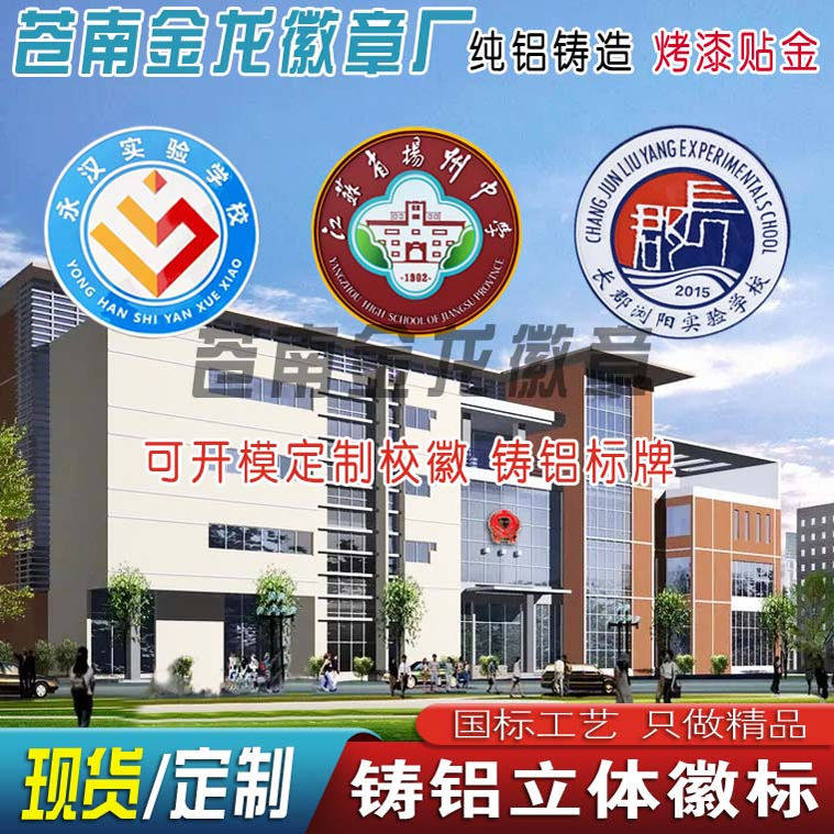 大型铸铝立体金属局盾队徽大学校徽企业标识牌门头挂徽定制大楼徽