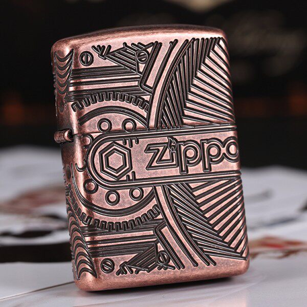 ZIPPO原装正品打火机 盔甲紫铜 四面雕刻 机械机构29523 专柜正版