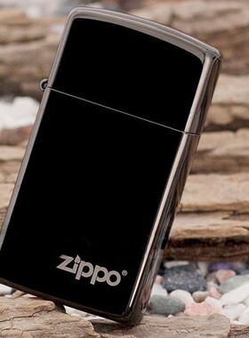 ZIPPO原装正品打火机防风 窄机 纤巧黑冰经典标志 专柜正版限量版