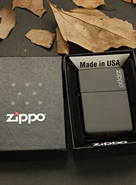 ZIPPO原装正品打火机 美版ZIPPO经典之标 黑色哑漆商标 专柜正版