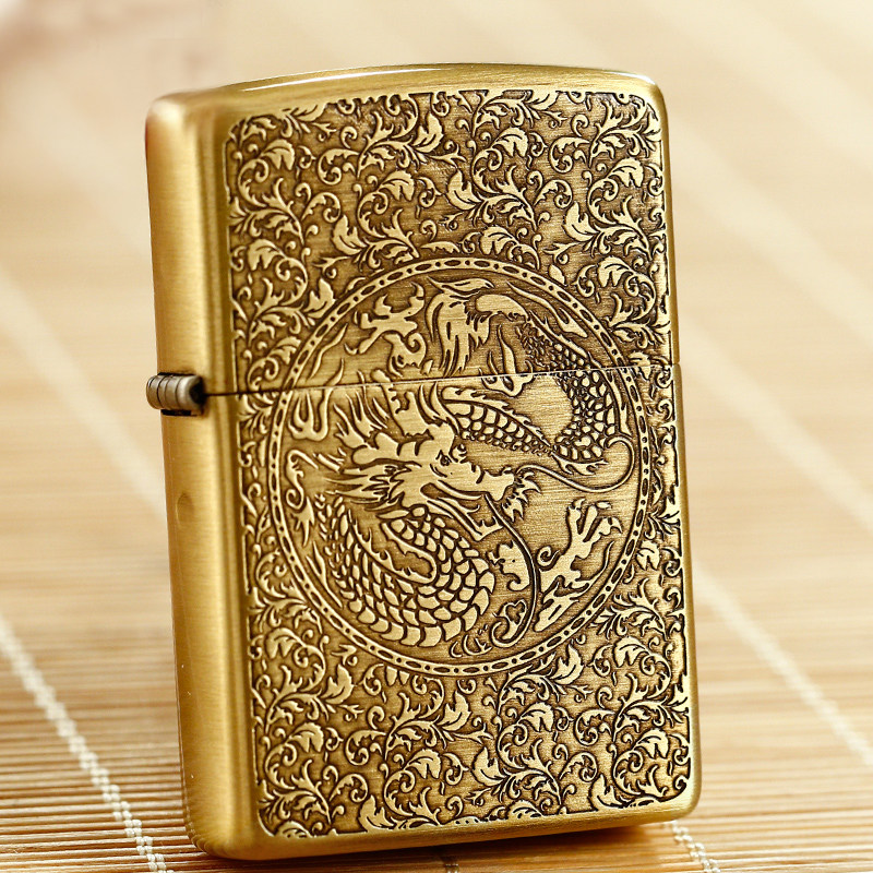 ZIPPO原装正品打火机 纯铜三面蚀刻精雕 龙凤呈祥 专柜正版ZP限量