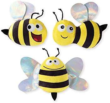Fringe Studio Squeaker Pet Toy Set  Set of 3  Bumble Bees (2