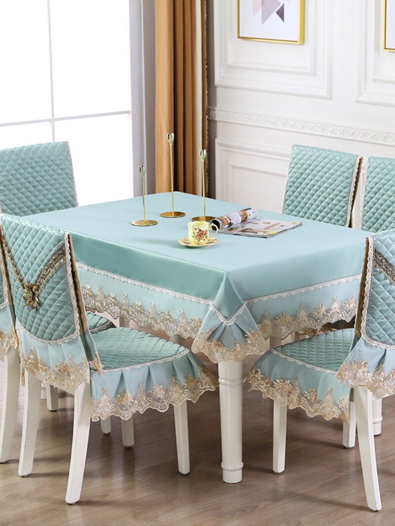 高档桌布罩家用椅子套罩2023椅套餐桌餐椅套蕾丝布艺凳子套歺桌套