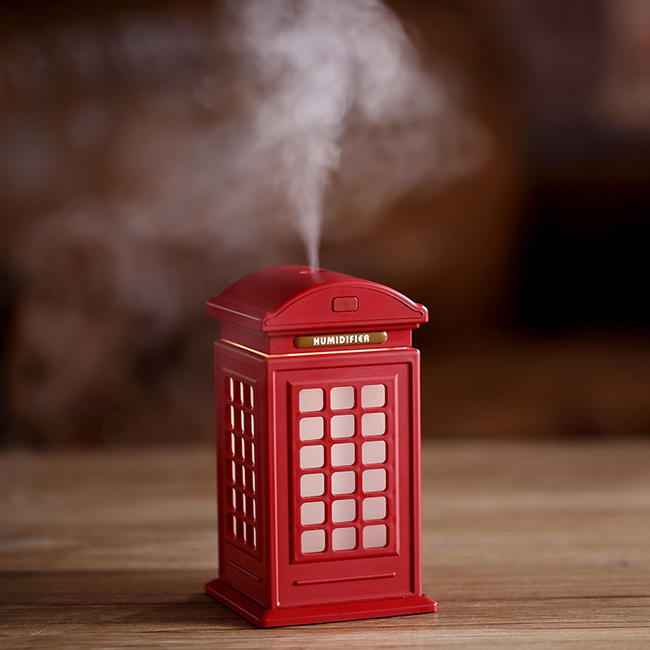 [乐乐家创意用品加湿器]电话亭创意USB迷你加湿器复古桌面小月销量82件仅售35元