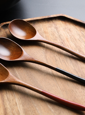 韩国吃播boki同款勺子吃吃饭的小木勺木质网红汤勺拌饭勺日式餐具