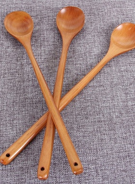 日式超长柄木勺韩国网红吃播boki同款餐具特大勺子汤勺炒勺搅拌勺