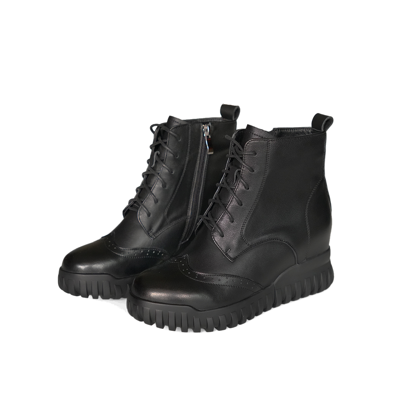 真皮内增高女靴马丁靴2025新款