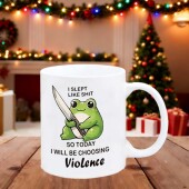 家用办公咖啡杯 持刀蛙水杯 多色釉面趣味马克杯 爆眼蛙