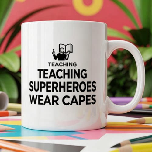 TEACHING SUPERHEROES骨瓷马克杯办公居家咖啡杯教学创意杯子