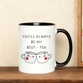 情侣礼物熊猫小熊马克杯 创意谐音梗一辈子陶瓷杯送男友女友礼物