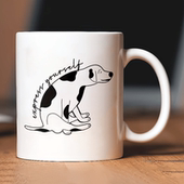 萌宠搞怪大鹅斑点狗马克杯 节日解压礼物杯 趣味谐音梗陶瓷杯