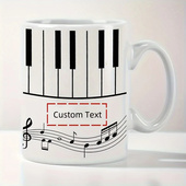自定义钢琴表演印花马克杯白陶瓷茶杯咖啡与茶爱好者 完美礼物