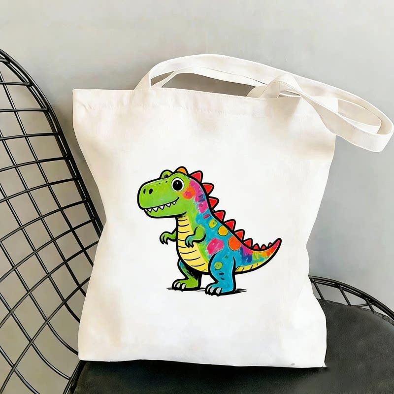 恐龙帆布包66号公路复古车印花手提袋个性潮酷男女通用环保购物袋