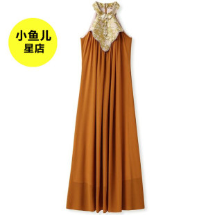 高端版新中式时尚旗袍领巨美连衣裙2025春夏复古气质国风设计长裙