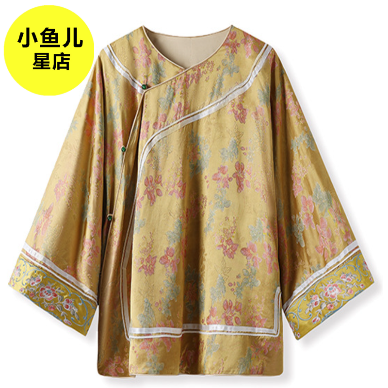高端版国风新中式花朵印花轻奢大家闺秀范气质复古宽松春夏外套女