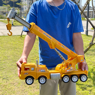 儿童超大号惯性吊车仿真耐摔起重机工程车钩机吊臂车模型男孩玩具