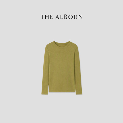 奥莉酱THE ALBORN·“零感自在”天丝醋酸桑蚕丝混纺极简打底上衣