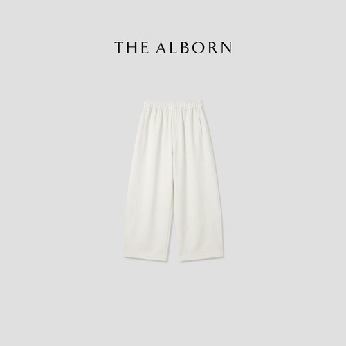 奥莉酱THE ALBORN·“时髦博主”进口天丝棉混纺 立裁九分弯刀裤