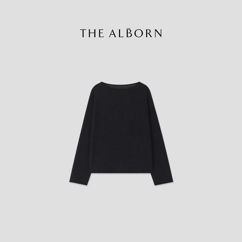 奥莉酱THE ALBORN·18针三醋酸兰精天丝混纺极简风卷边针织罩衫