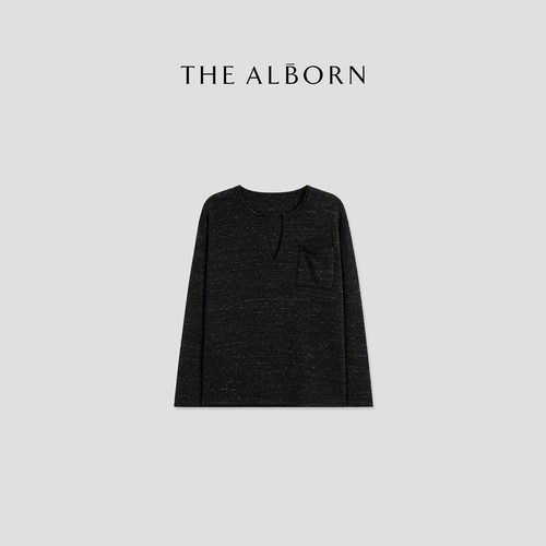 奥莉酱THE ALBORN·“慵懒余温”绵羊毛亚麻混纺花式纱口袋针织衫