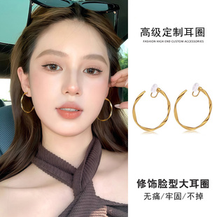 轻奢耳夹耳饰 精工高货波浪耳圈扣简约百搭瘦脸耳环耳钉2026新爆款