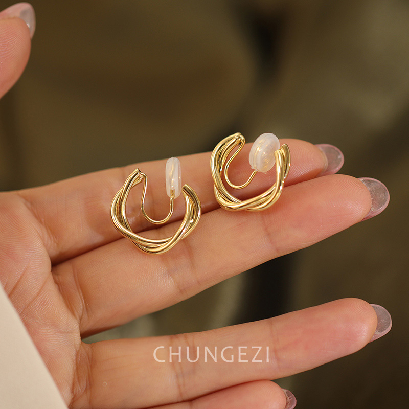 高保色酷酷的耳圈耳夹复古百搭