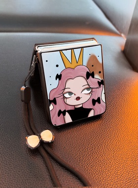 镜面女王适用小米mixflip华为purax手机壳pocket2磨砂novaflip三星zflip7654卡通vivox可爱oppofindn3n2女p50