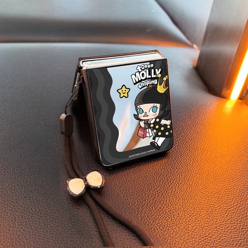 购物日适用小米mixflip华为purax手机壳pocket2镜子novaflip三星zflip7654卡通vivox可爱oppofindn3n2女p50